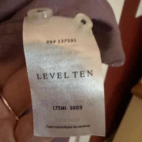 Level Ten Purple Casual Button Down Shirt with Geometric Pattern - Picture 5 of 6